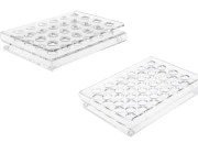 Stalak od pleksiglasa 165x120x28mm - 24 otvora prečnika 15mm Stalak od pleksiglasa 165x120x28mm - 24 otvora prečnika 15mm