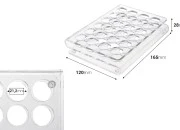 Stalak (postolje) od pleksiglasa 165x120x28mm - 24 otvora prečnika 21mm Stalak (postolje) od pleksiglasa 165x120x28mm - 24 otvora prečnika 21mm