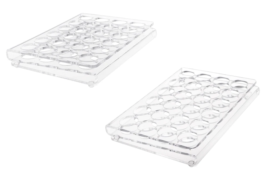 Stalak (postolje) od pleksiglasa 190x140x28mm - 24 otvora prečnika 25mm Stalak (postolje) od pleksiglasa 190x140x28mm - 24 otvora prečnika 25mm