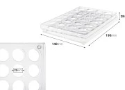 Stalak (postolje) od pleksiglasa 190x140x28mm - 24 otvora prečnika 25mm Stalak (postolje) od pleksiglasa 190x140x28mm - 24 otvora prečnika 25mm