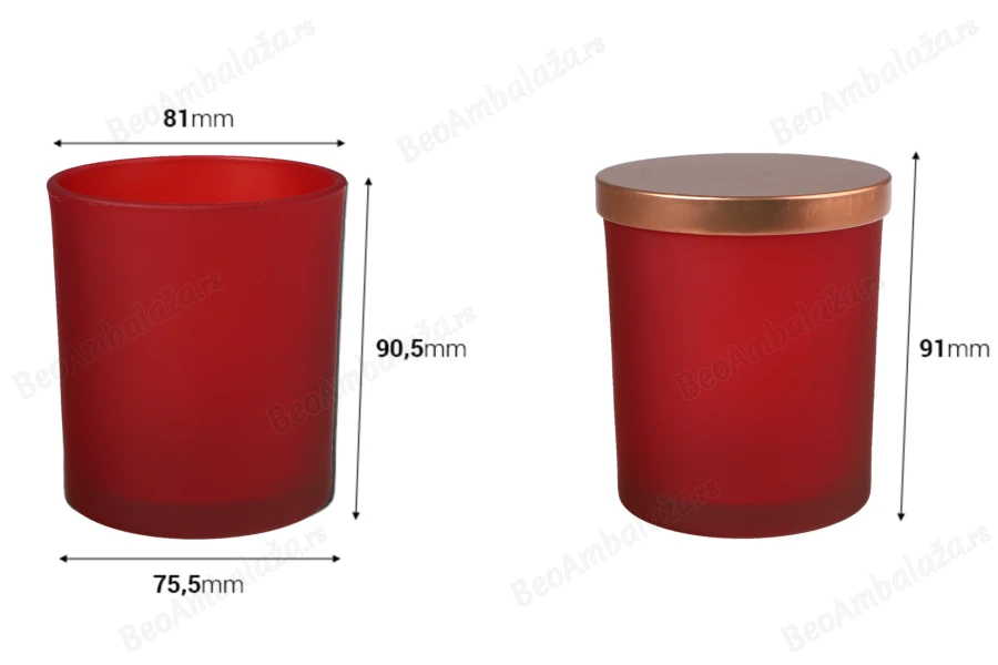 Staklena tegla 300mL, sa metalnim poklopcem i gumicom u više boja-dimenzije_slike