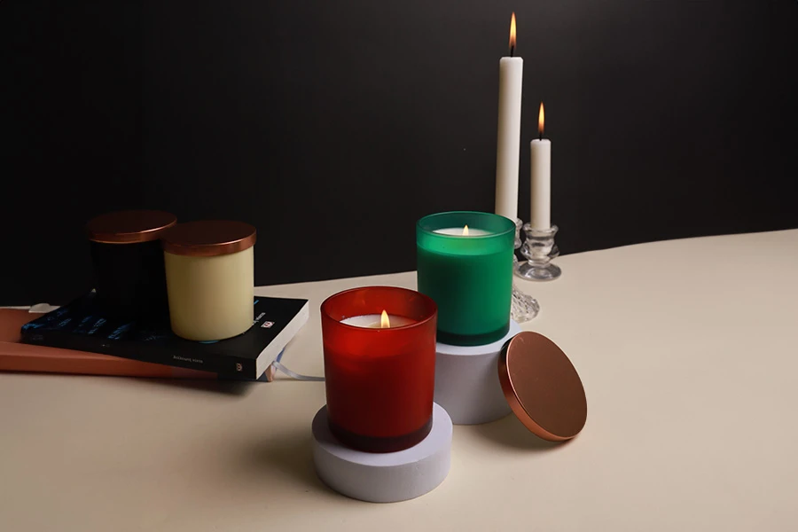 Staklena tegla 300mL, sa metalnim poklopcem i gumicom u više boja-grupa_slika