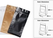Aluminijumske DoyPack kesice na termo zatvaranje, sa sigurnosnom tračicom i zipom 135x80x265 mm - 3 boje