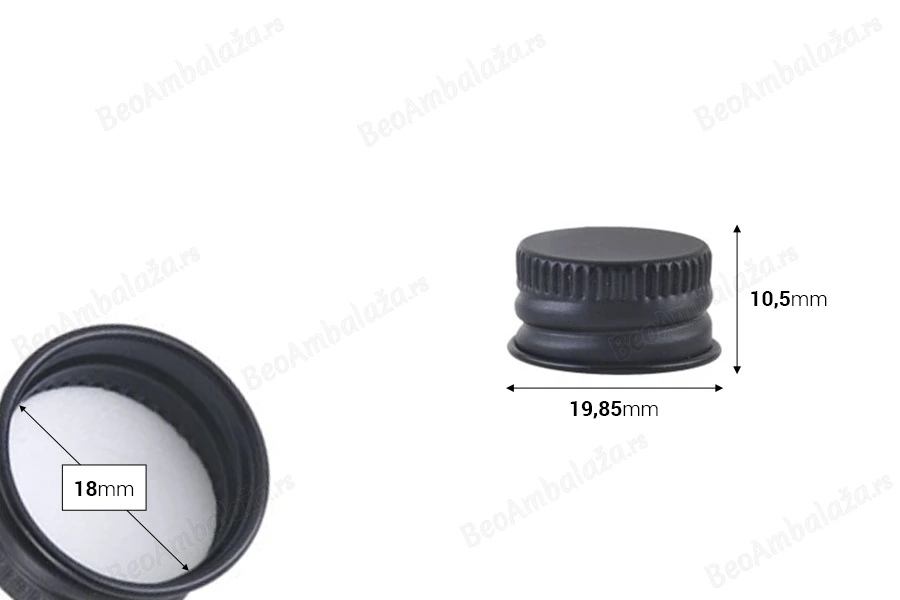 Navojni aluminijumski zatvarač 18x10,5 mm sa lajnerom-dimenzije_slike