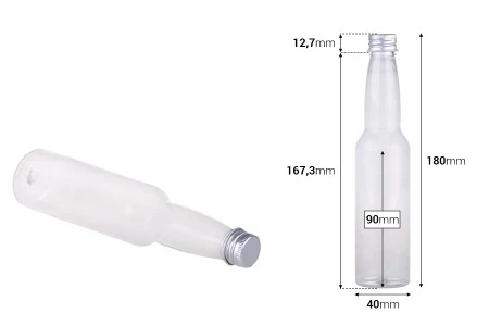 Plastična providna flašica 150mL sa aluminijumskim zatvaračem i zaptivkom - 12 kom-2