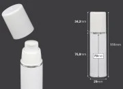 Airless bela plastična bočica 30mL za kreme sa srebrnom linijom i belim zatvaračem