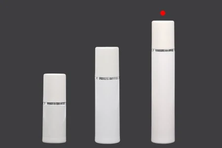 Airless bela plastična bočica 50mL za kreme sa srebrnom linijom i belim zatvaračem-5