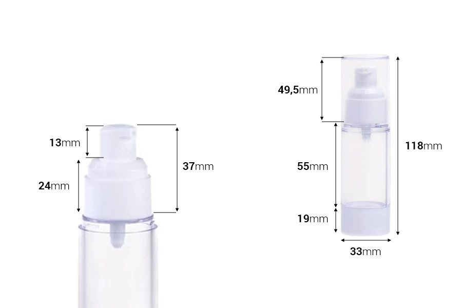 Airless plastična providna bočica 30mL za kreme Airless plastična providna bočica 30mL za kreme