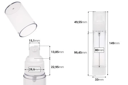 Airless plastična providna bočica 50mL za kreme-2