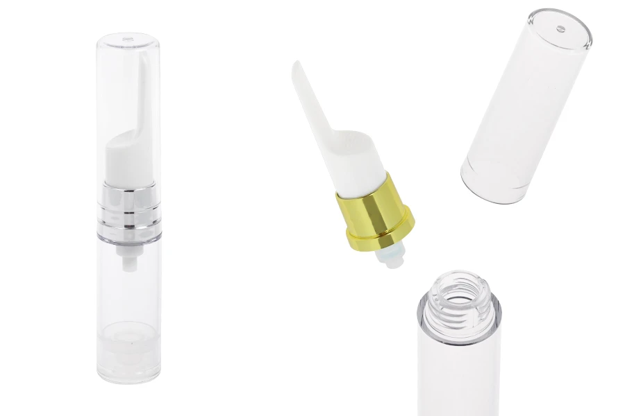 Airless providna bočica 5mL za serum sa detaljima u zlatnoj ili srebrnoj boji - 12 kom
