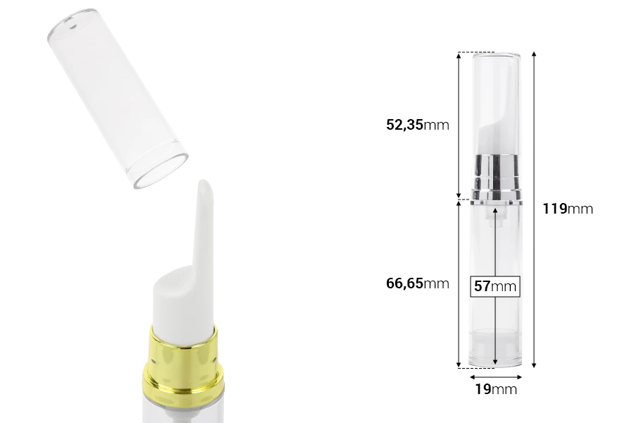 Airless providna bočica 10mL za serum sa detaljima u zlatnoj ili srebrnoj boji - 12 kom-dimenzije_slike
