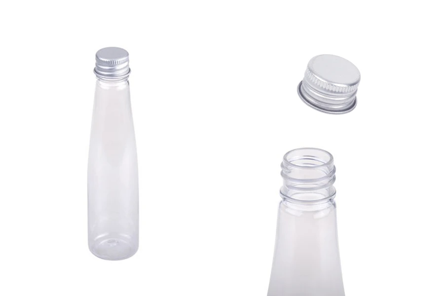 Plastična providna flašica 85mL sa aluminijumskim zatvaračem i zaptivkom - 12 kom