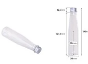 Plastična providna flašica 85mL sa aluminijumskim zatvaračem i zaptivkom - 12 kom