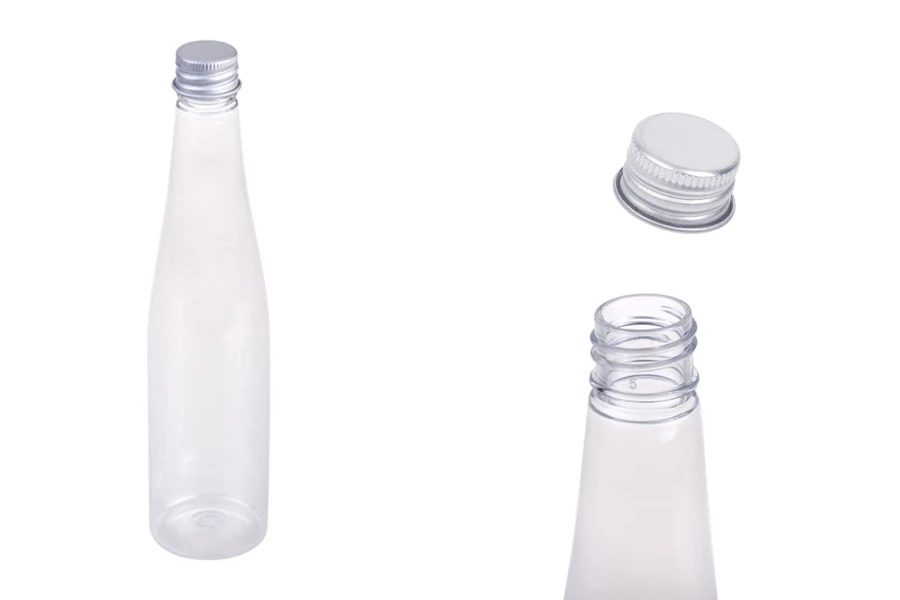 Plastična providna flašica 150mL sa aluminijumskim zatvaračem i zaptivkom - 12 kom