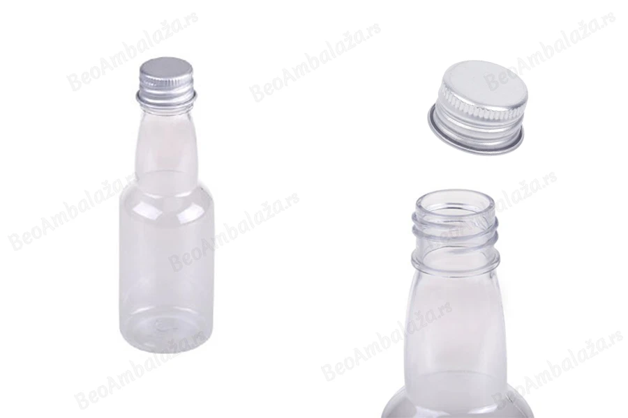 Plastična providna flašica 70mL sa aluminijumskim zatvaračem i zaptivkom - 12 kom-slika_proizvoda