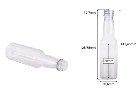Plastična providna flašica 100mL sa aluminijumskim zatvaračem i zaptivkom - 12 kom-2
