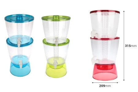 Dve plastične posude spojene u jednoj sa 2 slavine i unutrašnjom pregradom za led u 3 boje – 13 litara-2