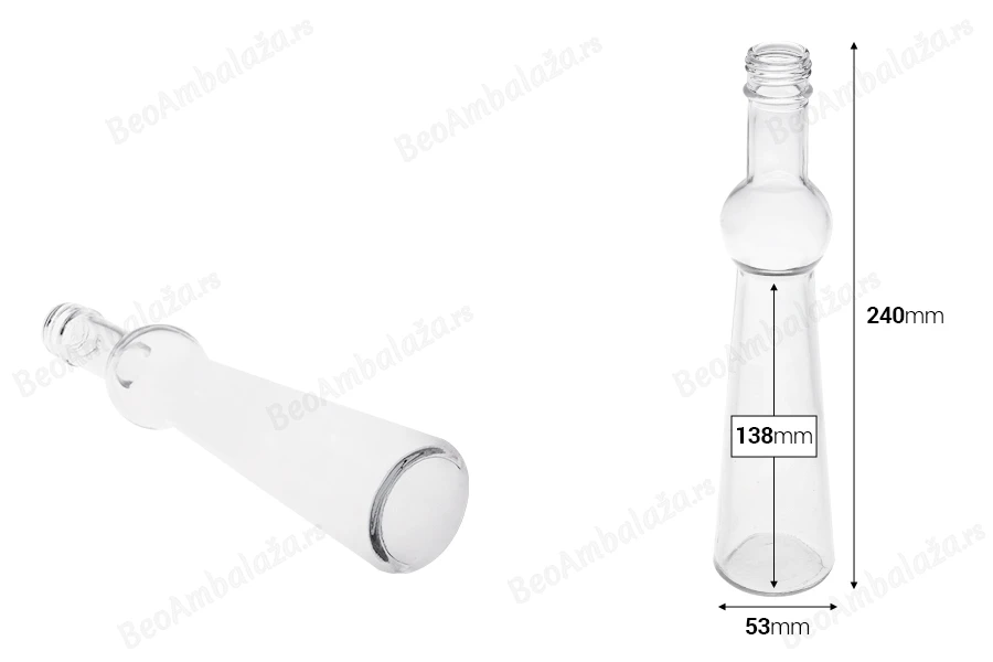 Ukrasna staklena flaša 180mL-dimenzije_slike