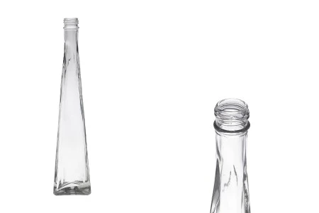 Staklena trouglasta dekorativna flaša 180mL-1
