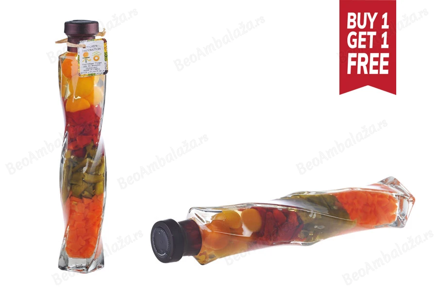 Staklena bočica 320mL sa povrćem, za dekoraciju kuhinje-slika_proizvoda