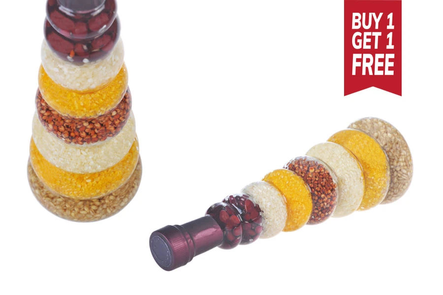 Staklena bočica 380mL sa semenkama, za dekoraciju kuhinje-slika_proizvoda