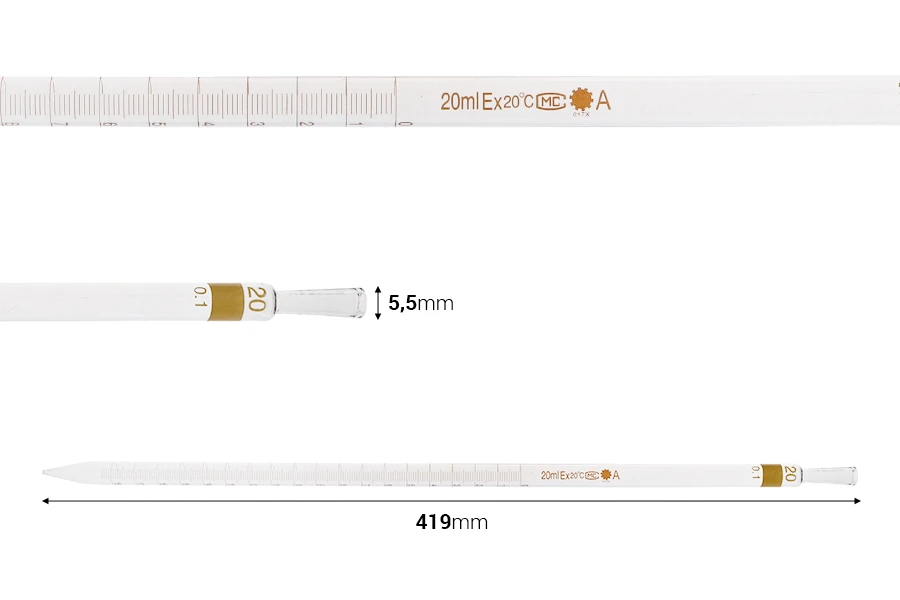 Staklena pipeta 20ml za dispanzer Staklena pipeta 20ml za dispanzer