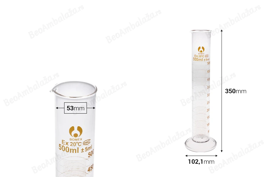 Staklena menzura 500mL-dimenzije_slike