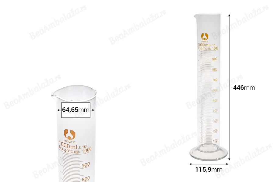 Staklena menzura 1000mL-dimenzije_slike