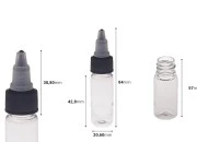 Plastična PET bočica 10mL sa crnim "unicorn" poklopcem za elektronsku cigaretu - 50 kom