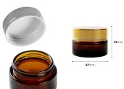 Staklena teglica karamel boje sa poklopcem bez zaptivke 20mL-dimenzije_slike