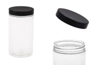 Plastična PET kutija 350mL za soli za kupanje, sa crnim zatvaračem 65x120 mm Plastična PET kutija 350mL za soli za kupanje, sa crnim zatvaračem 65x120 mm-slika_proizvoda