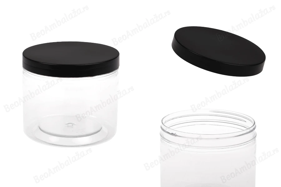Plastična PET kutija 500mL za soli za kupanje, sa crnim zatvaračem 100x83 mm-slika_proizvoda