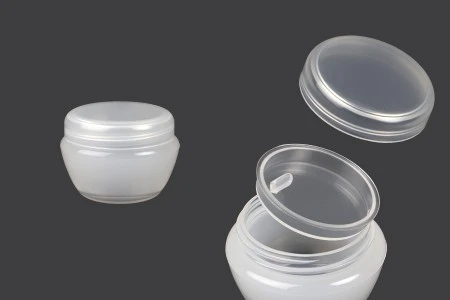 Akrilna prozirno-bela kutijica 10mL za kreme sa zatvaračem i plastičnim međupoklopcem - 12 kom-1