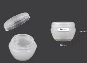 Akrilna prozirno-bela kutijica 10mL za kreme sa zatvaračem i plastičnim međupoklopcem - 12 kom Akrilna prozirno-bela kutijica 10mL za kreme sa zatvaračem i plastičnim međupoklopcem - 12 kom