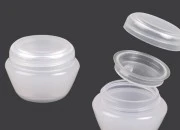 Akrilna prozirno-bela kutijica 5mL za kreme sa zatvaračem i plastičnim međupoklopcem - 12 kom