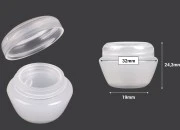 Akrilna prozirno-bela kutijica 5mL za kreme sa zatvaračem i plastičnim međupoklopcem - 12 kom