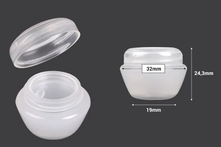 Akrilna prozirno-bela kutijica 5mL za kreme sa zatvaračem i plastičnim međupoklopcem - 12 kom-2