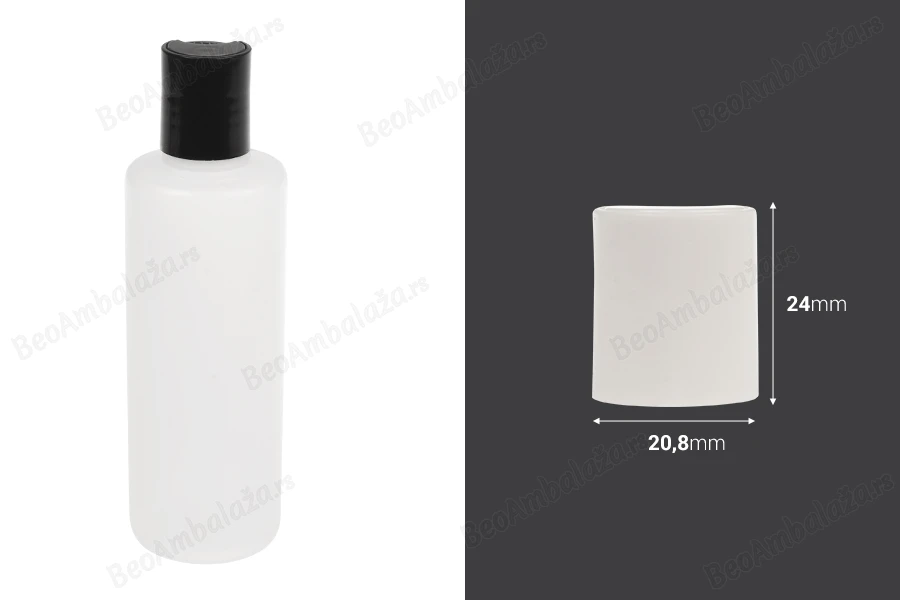 Plastični disk top zatvarač PP18 u crnoj ili beloj boji-dimenzije_slike