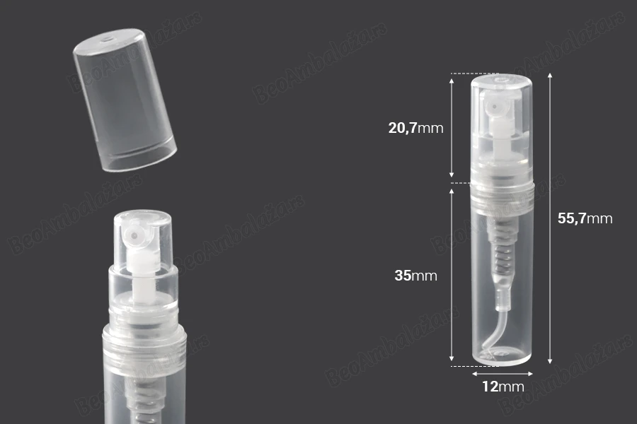 Plastični parfemski sprej 2mL (tester) - 50 kom-dimenzije_slike