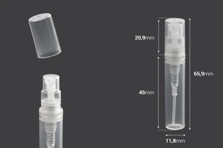 Providna plastična tester bočica 3mL za parfeme, sa sprejom i zatvaračem - 50 kom-2