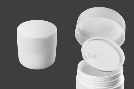 Plastična bela kutijica 50mL sa međupoklopcem i zatvaračem - 12 kom-1