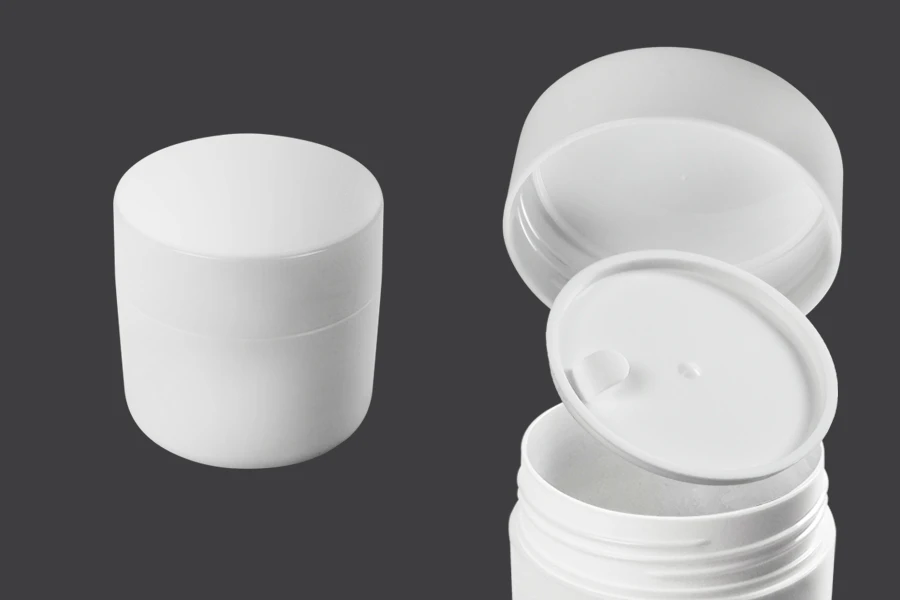 Plastična bela kutijica 50mL sa međupoklopcem i zatvaračem - 12 kom Plastična bela kutijica 50mL sa međupoklopcem i zatvaračem - 12 kom