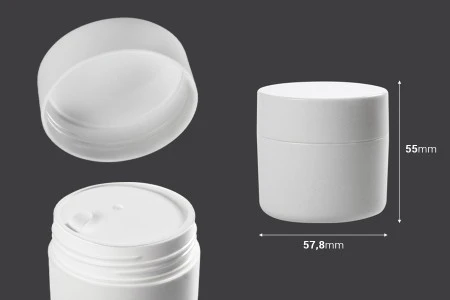 Plastična bela kutijica 50mL sa međupoklopcem i zatvaračem - 12 kom-2