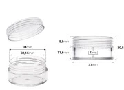 Akrilna providna kutijica 10mL sa providnim zatvaračem - 12 kom Akrilna providna kutijica 10mL sa providnim zatvaračem - 12 kom