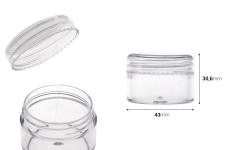 Akrilna providna kutijica 25mL sa providnim zatvaračem - 12 kom-2