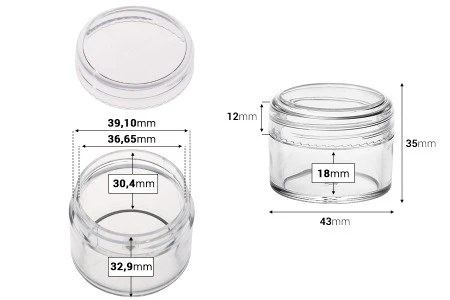 Akrilna providna kutijica 30mL sa providnim zatvaračem - 12 kom-2