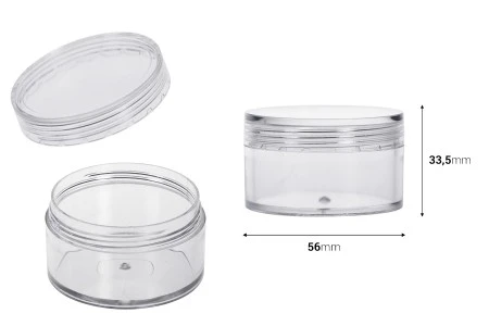 Akrilna providna kutijica 50mL sa providnim zatvaračem - 12 kom-2