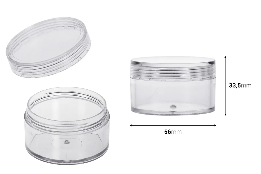 Akrilna providna kutijica 50mL sa providnim zatvaračem - 12 kom Akrilna providna kutijica 50mL sa providnim zatvaračem - 12 kom