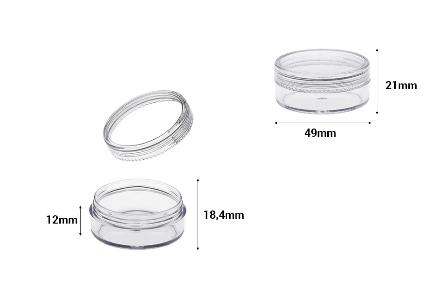 Akrilna providna kutijica 20mL sa providnim zatvaračem - 12 kom Akrilna providna kutijica 20mL sa providnim zatvaračem - 12 kom