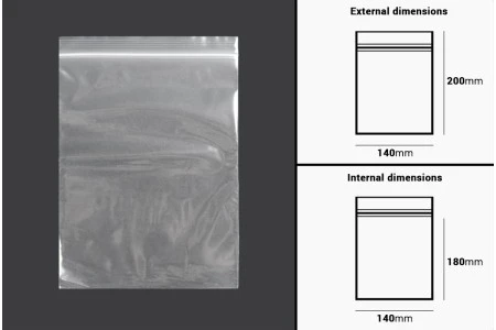 Plastična kesica 140x200mm, providna i sa belim zip zatvaračem - 100 kom-2